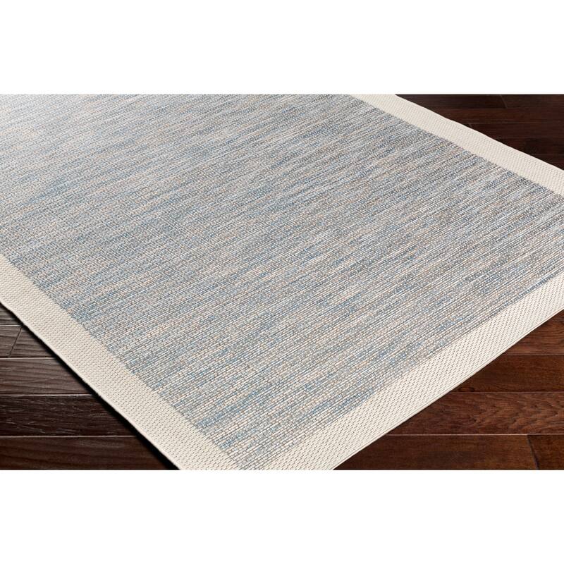 Cammie Solid Bordered Outdoor Area Rug