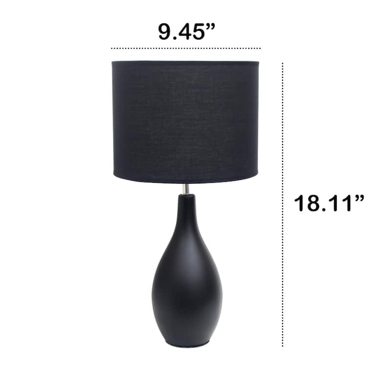 Traditional Dewdrop Table Lamp with Drum Shade - 18.25" - Black