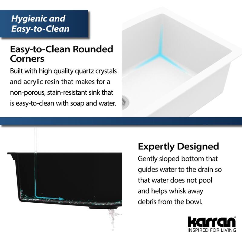 Karran Undermount Quartz Double Bowl Kitchen Sink