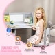 preview thumbnail 6 of 16, Qaba Toddler Table and Chair Set, Kids Writing Desk Homework Table, Gray