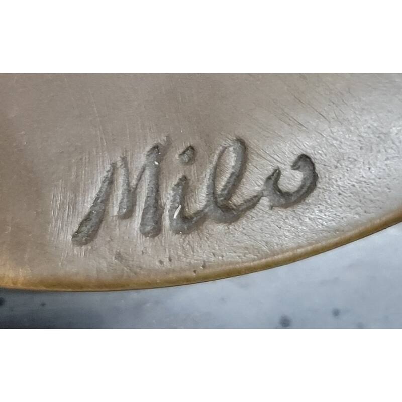 Dancing Couple Romantic Bronze Modernist Sculpture Statue On Marble Base Signed