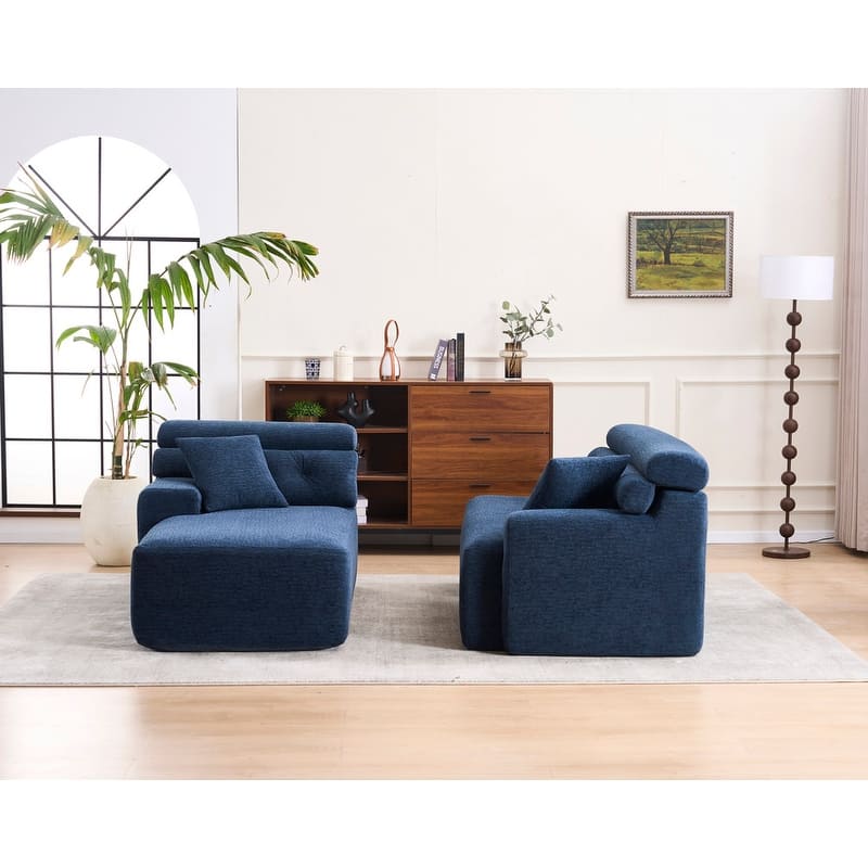 Convertible Chaise Sectional Sofa, Full Compression Sponge L-Shape