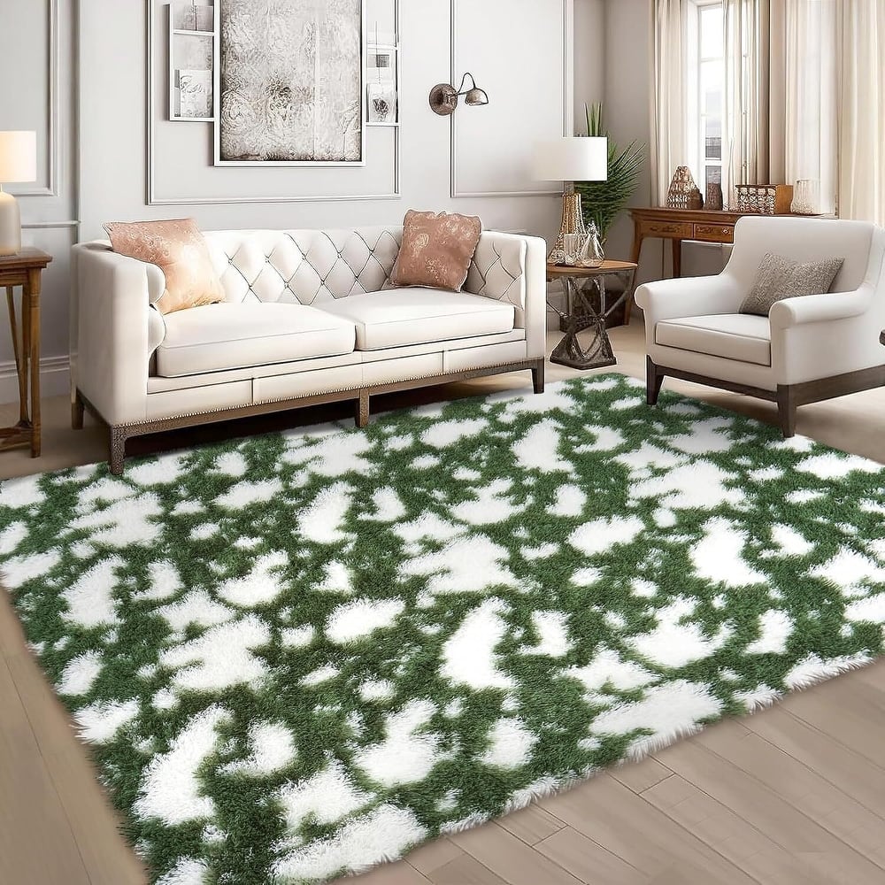 Modern Abstract Area Rug for Hallways Living Room Patio Decor Green - 2' x 3'