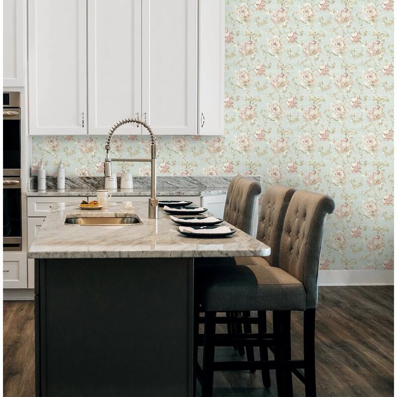 Seabrook Design Rhea Floral Scroll Unpasted Wallpaper