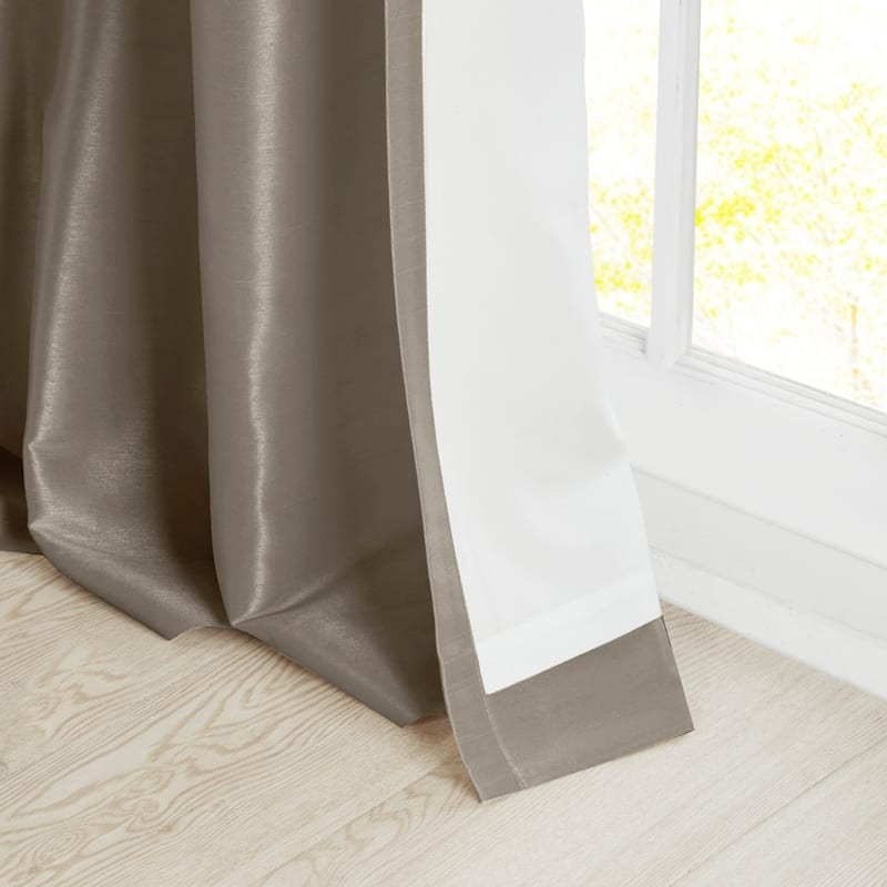 Twist Tab Lined Window Curtain Panel Pewter 50x84"