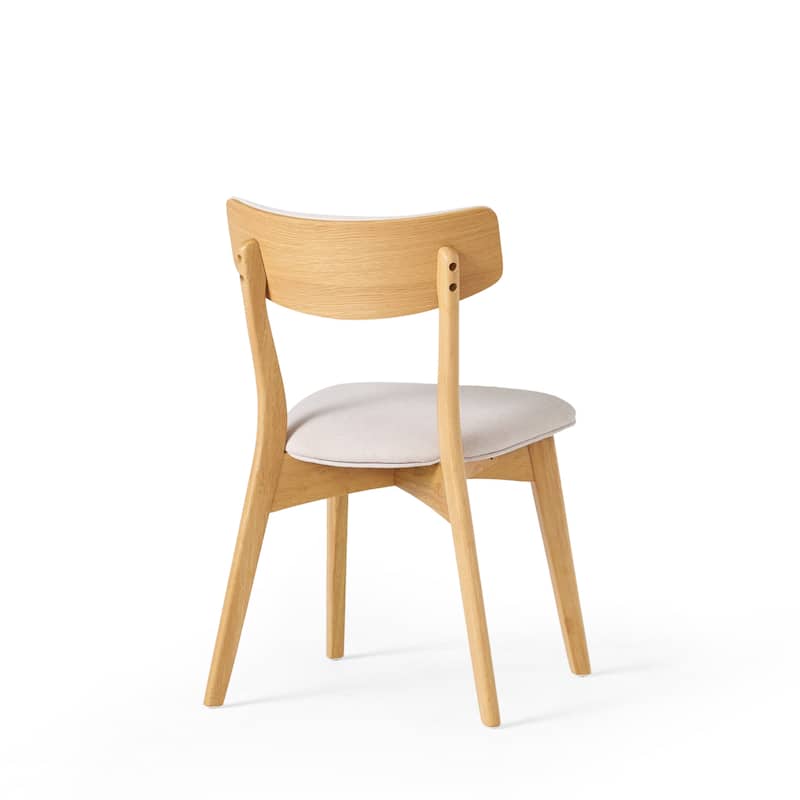 Chazz Mid-Century Modern Upholstered Rubberwood Dining Chairs (Set of 2) by Christopher Knight Home
