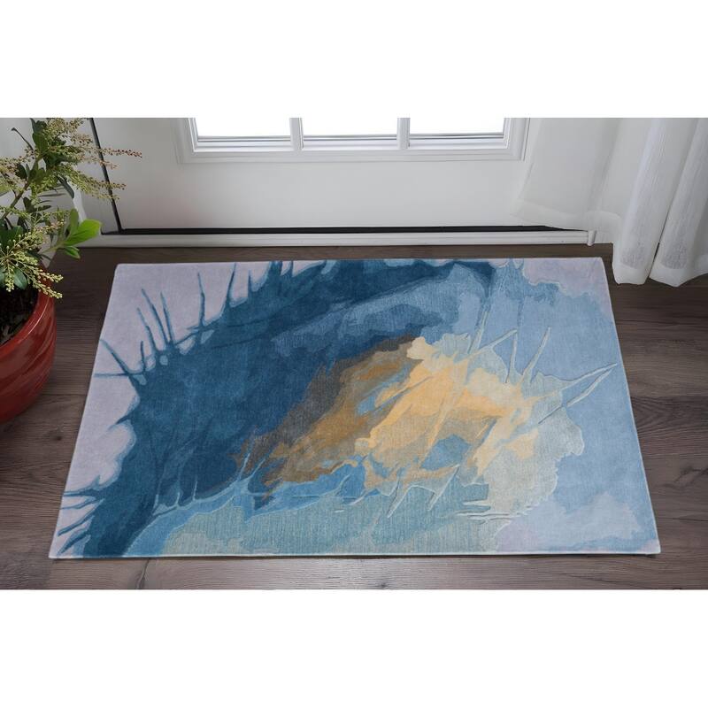 HomeRoots Abstract Bohemian Rectangle Area Rug - 36.00 in. x 24.00 in.  x 0.51 in.