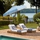 preview thumbnail 6 of 34, SAFAVIEH Milan 9ft Round Outdoor Patio Umbrella with Fringe Trim - UV Resistant, Crank Lift & Button Tilt