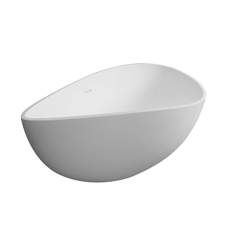 63" Matte White Solid Surface Bathtub