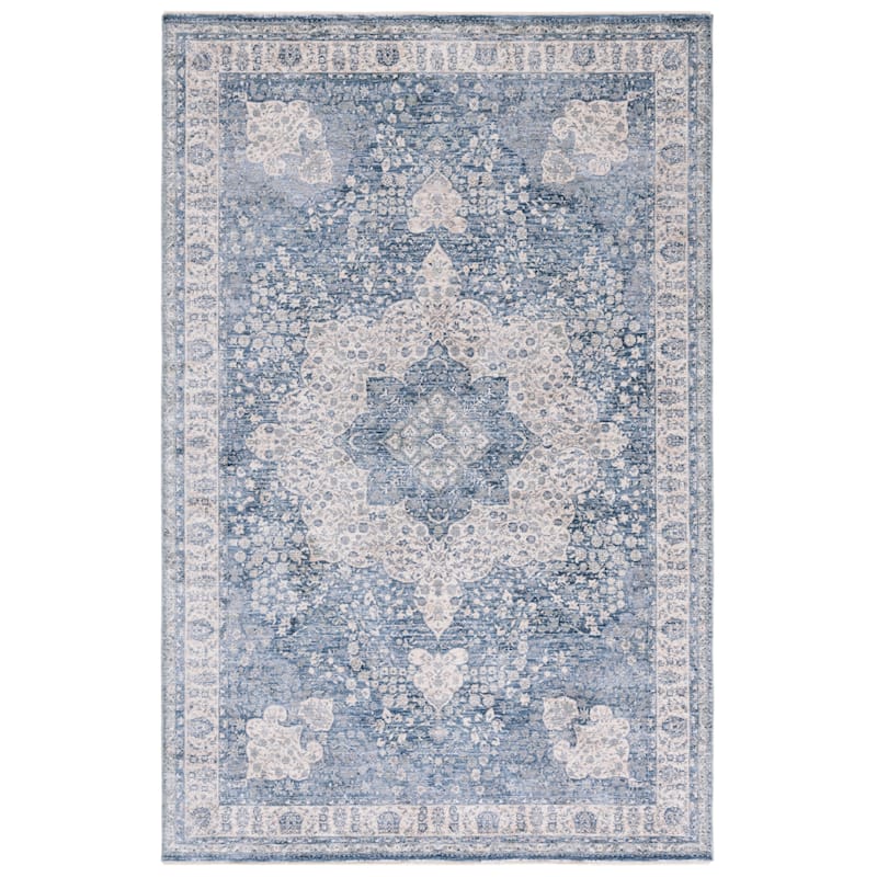 SAFAVIEH Winston Sadie Oriental Polyester Rug - 6' x 9' - Blue/Creme