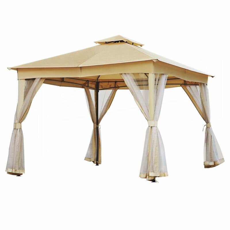 10x10 Outdoor Gazebo Tent with Double Roofs
