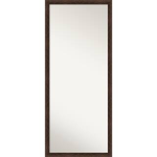 Warm Walnut Narrow Non-Beveled Wood Framed Full-Length Floor Leaner Mirror - Warm Walnut Narrow - Glass Size 24x60