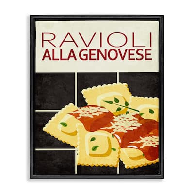 Stupell Ravioli Classic Kitchen Framed Floater Canvas Wall Art Design By Kim Allen