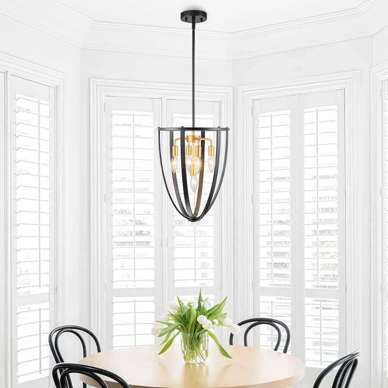 Starsky Farmhouse Industrial 5-Light 12in. Geometric Cone Chandelier