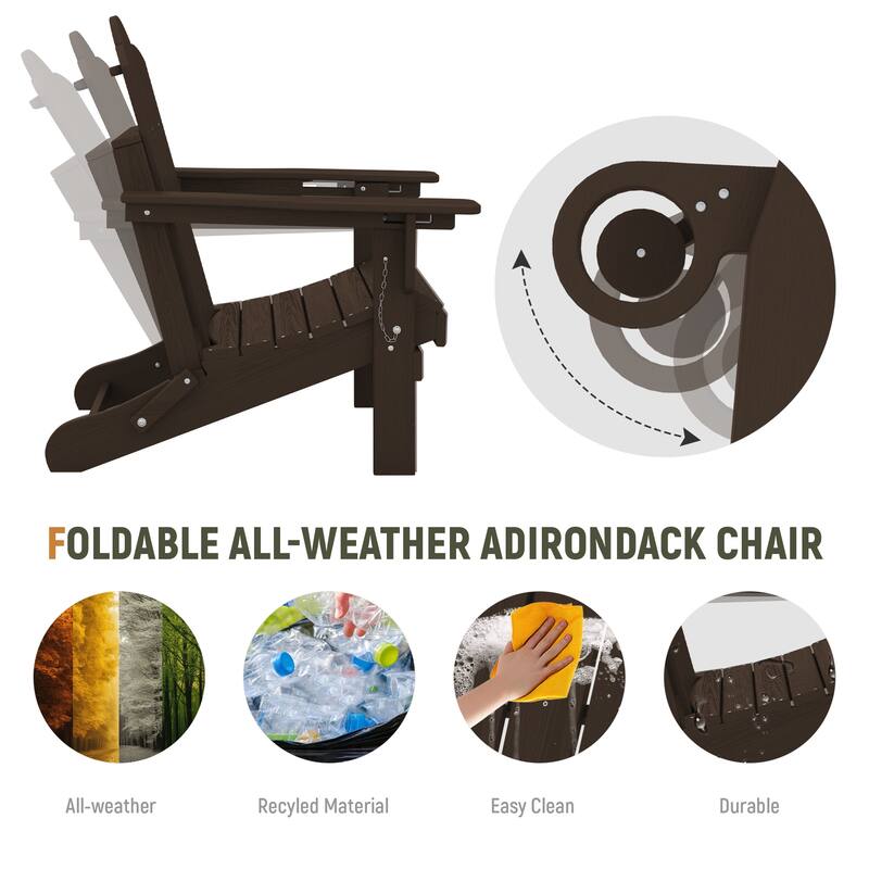 HDPE Plastic Outdoor/Indoor Adjustable Folding Adirondack Chair