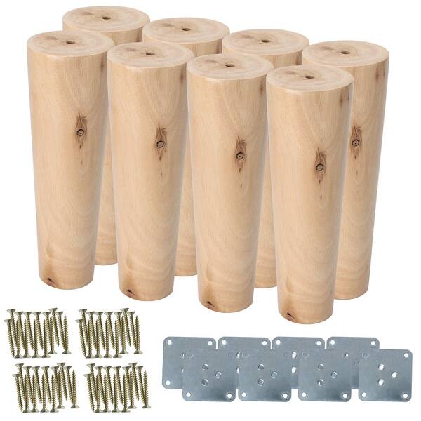Shop 7 Round Solid Wood Furniture Leg Chair Table Cabinet Feet Replacement Set Of 8 On Sale Overstock 26633908