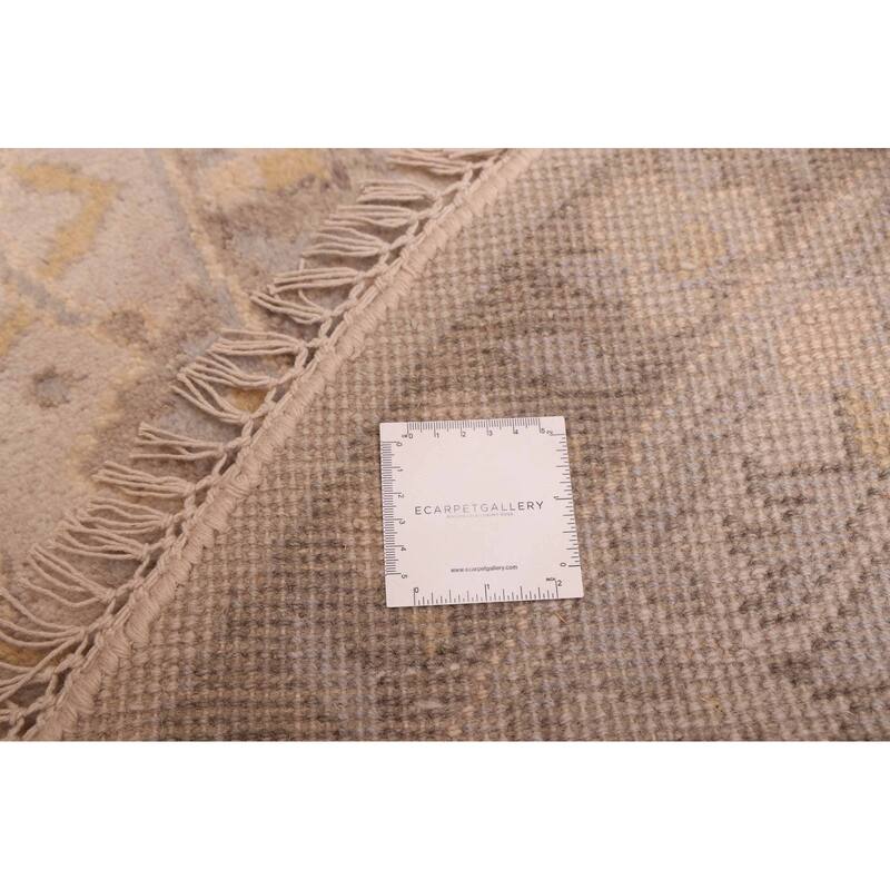 ECARPETGALLERY Hand-knotted Royal Oushak Light Grey Wool Rug - 9'0 x 8'9