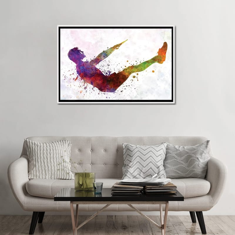 iCanvas "Man Exercising Workout Fitness" by Paul Rommer Framed Canvas Print