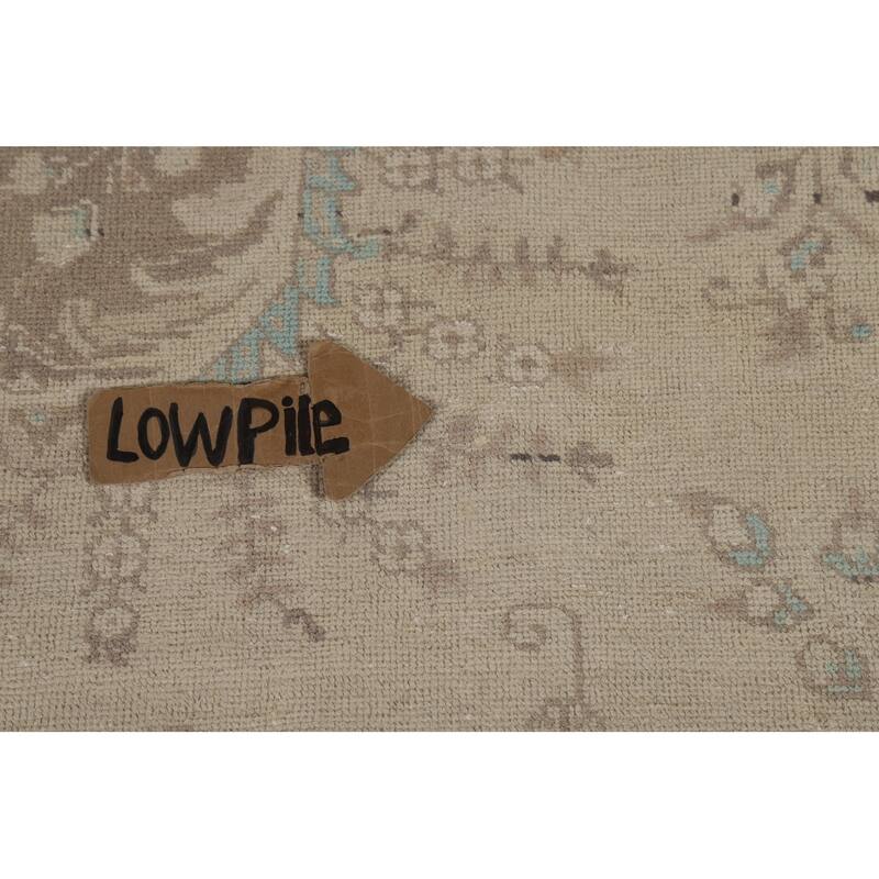 Hand Knotted Oriental 100% Wool Carpet Traditional Floral Beige & Ivories Tabriz Area Rug - 11' 2'' X 7' 7''