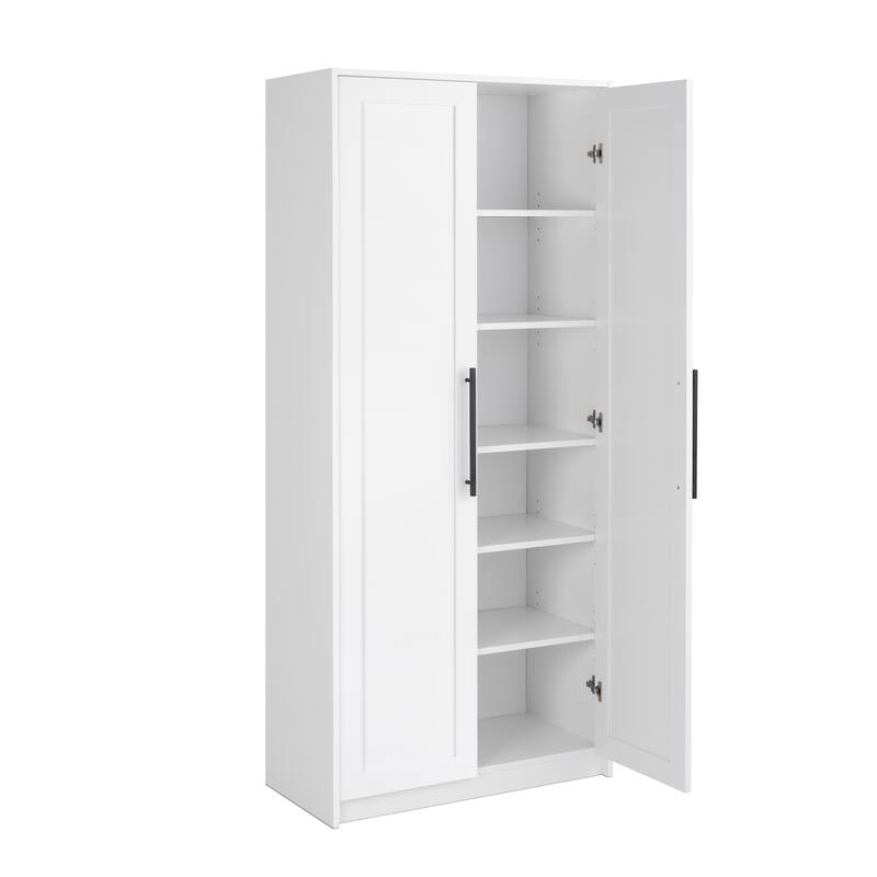 Prepac Elite Premium Home Storage Cabinet with Panel Doors 16" D x 32" W x 72" H - 32 in W x 72 in H x 16 in D