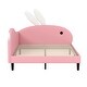 preview thumbnail 20 of 23, Roomfitters Upholstered Rabbit-Shape Daybed, Sofabed with Rabbit Ear Headboard, Pink