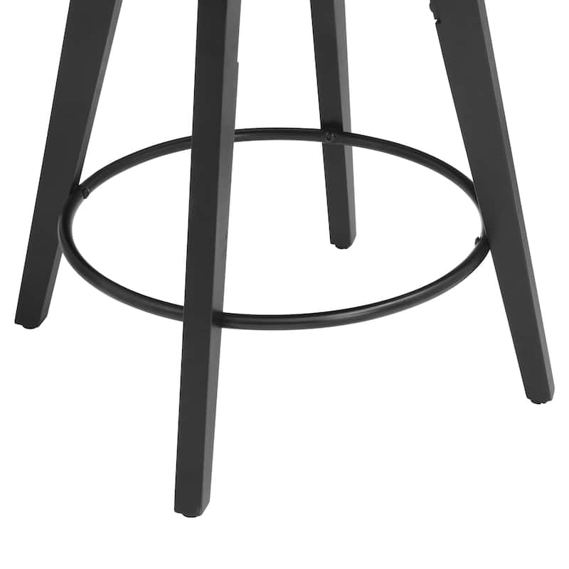 26.in Swivel Bar stool PU Leather/Fabric Upholstered Counter Stool, High Back Armless Stool with Wooden Legs