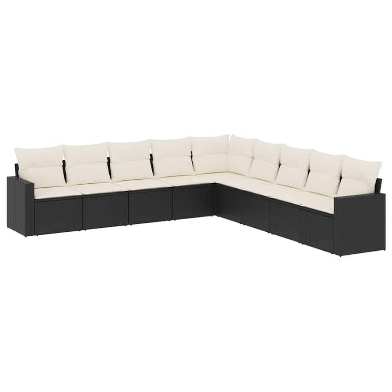 vidaXL Garden Sofa Set Black PE Rattan Large Modular Garden Sofa Set - 24.4 x 25.8 x 27.2
