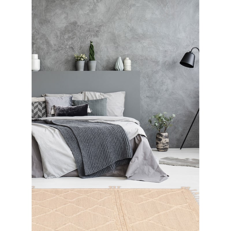 ECARPETGALLERY Hand-knotted Tangier Cream Wool Rug - 8'2 x 9'11