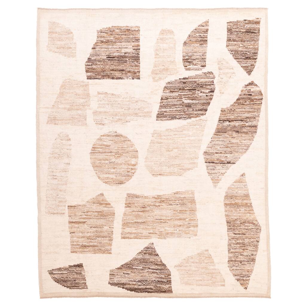 ECARPETGALLERY Hand-knotted Pak Finest Marrakesh Ivory Wool Rug - 8'0 x 9'9