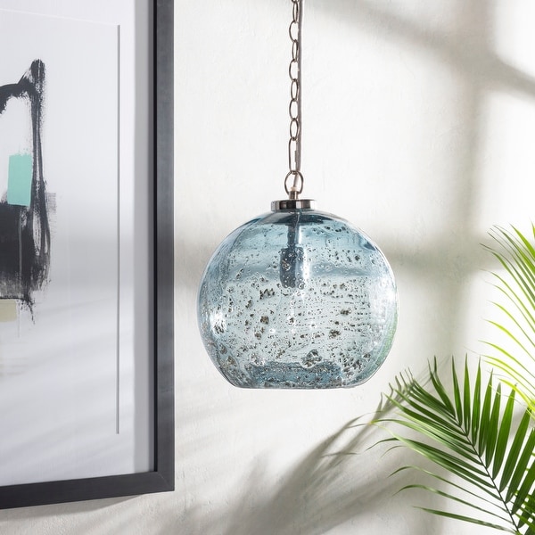 Blue globe sales pendant light