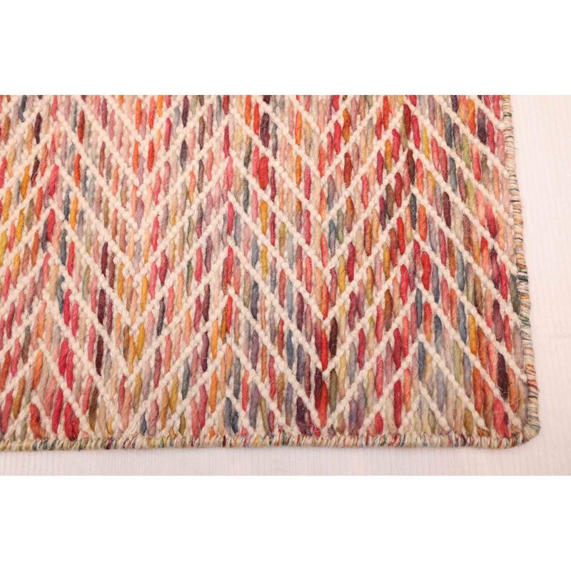 ECARPETGALLERY Braid weave Sienna Red Wool Rug - 5'4 x 7'4