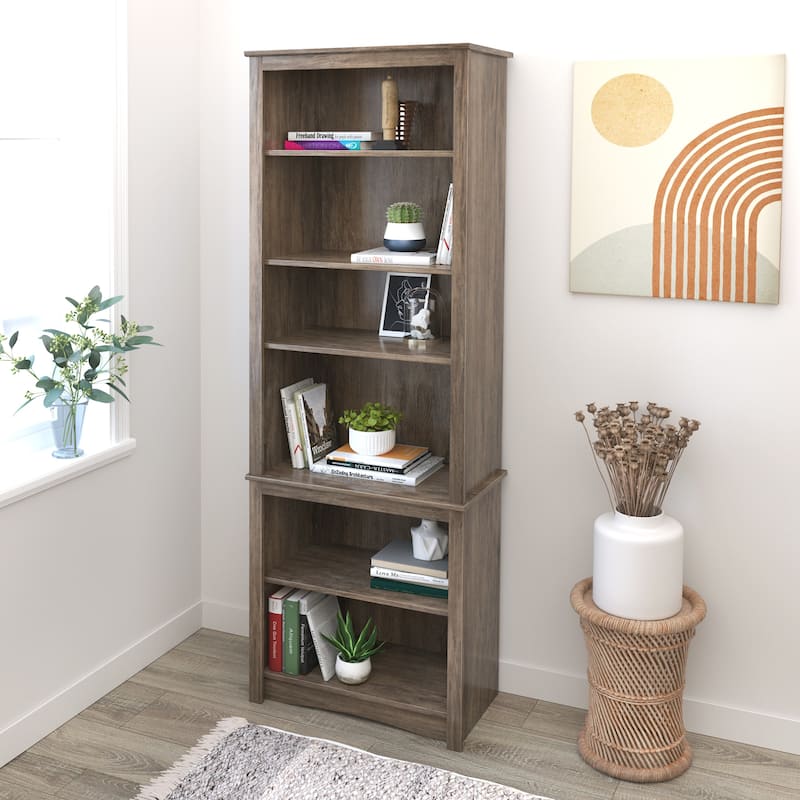 Prepac Tall 6-Shelf Bookcase - 26.25" W x 80" H x 14.5" D