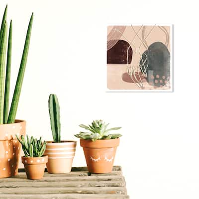 Wynwood Studio Canvas Abstract Hand Held Pink and Mid-Century Modern Wall Art Canvas Print