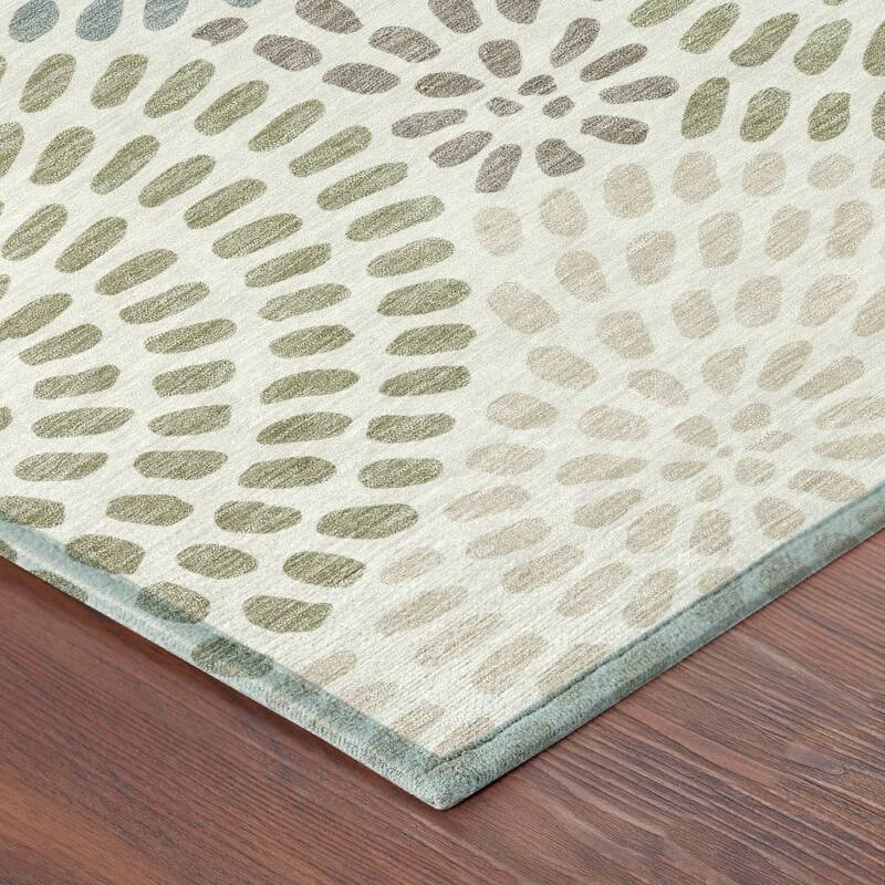 Machine Washable Indoor/ Outdoor Casual Ric Chantille Rug