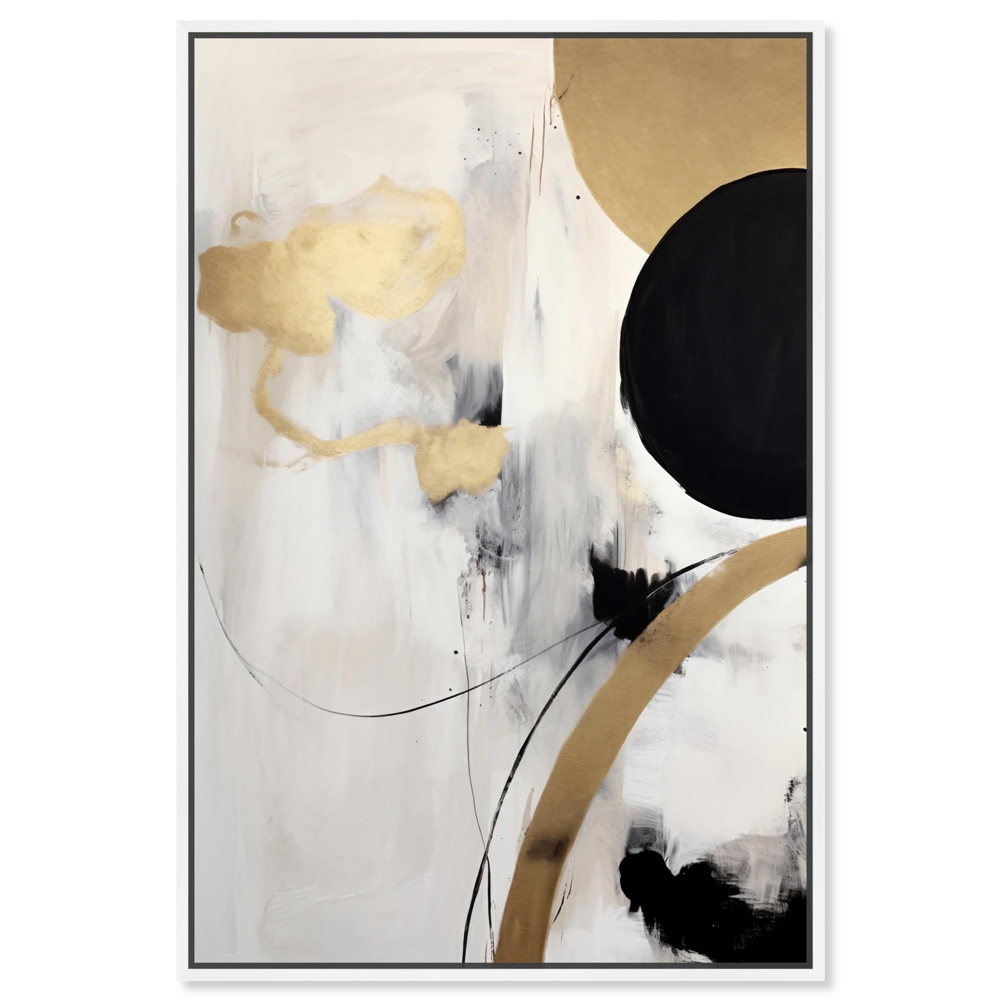 In Orbit Canvas Elegant White and Gold Art by Art Remedy
