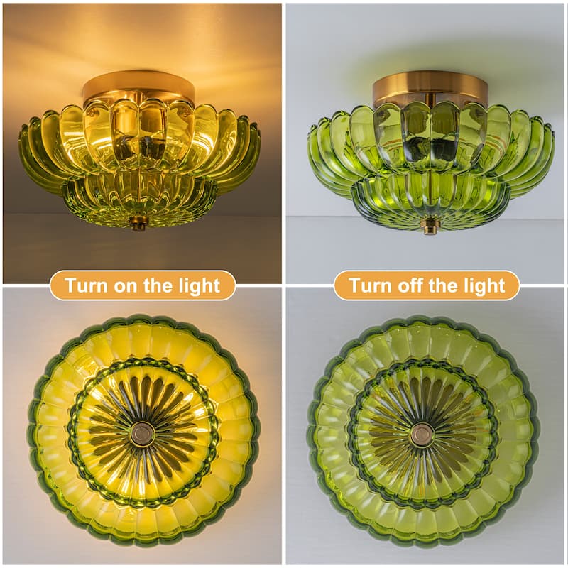 Starsky Modern 3-light Glass Semi Flush Mount