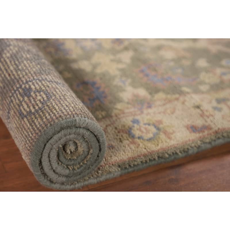 Earth Tone Transitional Oushak Runner Rug Handmade Wool Carpet - 2'7"x 10'0"