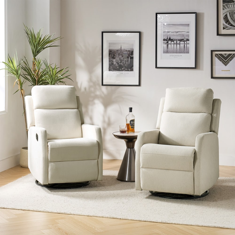 Julian Modern Swivel Rocker Manual Recliner Set of 2 by HULALA HOME