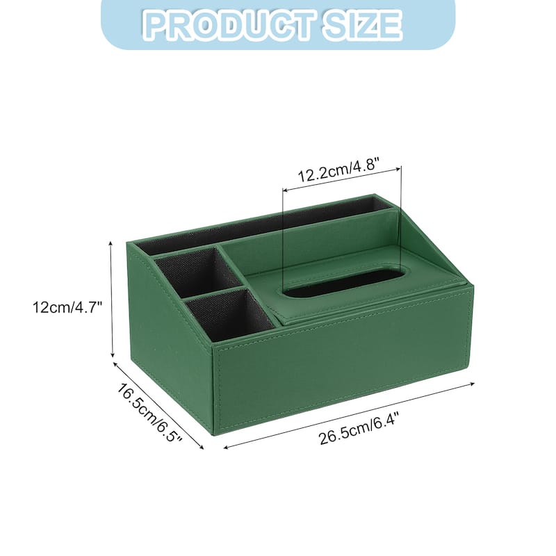 Tissue Box Cover with Magnetic Bottom, 10.4"x6.5"x4.7" - Green