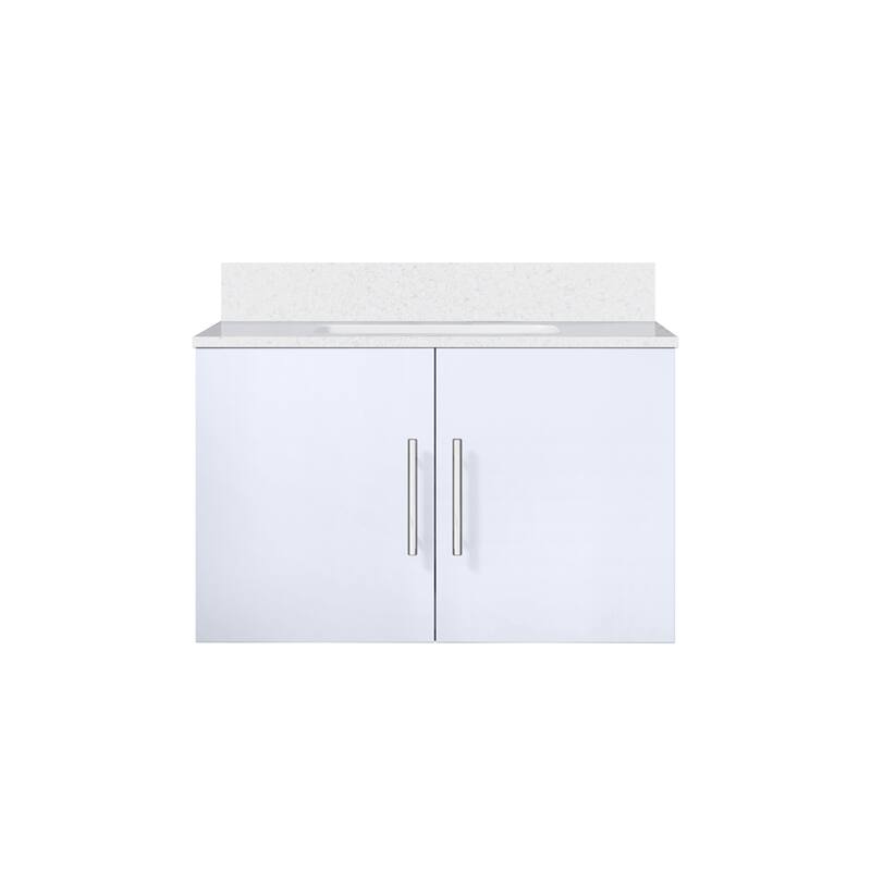 Geneva 30 in. W x 22 in. D Dark Grey Bath Vanity and Cultured Marble Top - 30 Inch - Glossy White