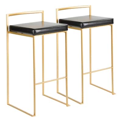 Silver Orchid Forrest Gold Stackable Bar Stools (Set of 2)