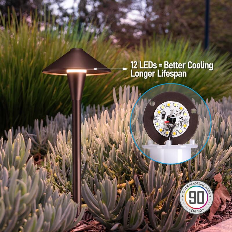 5W 5CCT Low Voltage Landscape Pathway Lights, 1800K/2700K/3000K/4000K/5000K - 12PACK