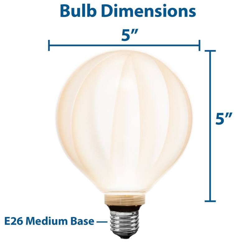 Festive Living LED G125 + COB Bulb Indoor/Outdoor Covered Edison Bulbs, E26 Base - Opaline Radiance - Large