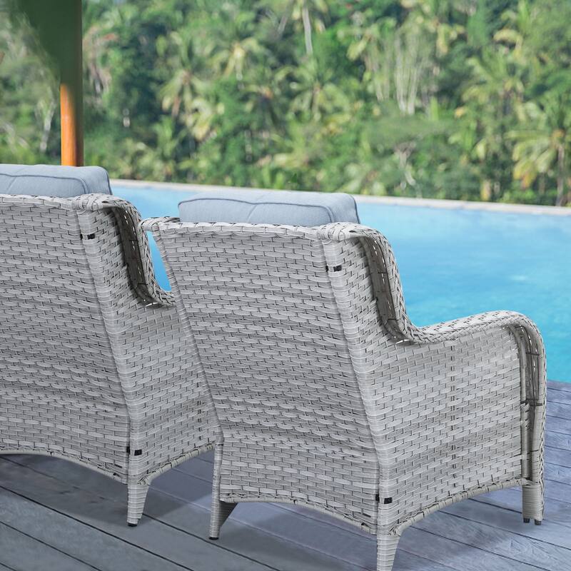 2 Peices Wicker Chairs Wide Armchair