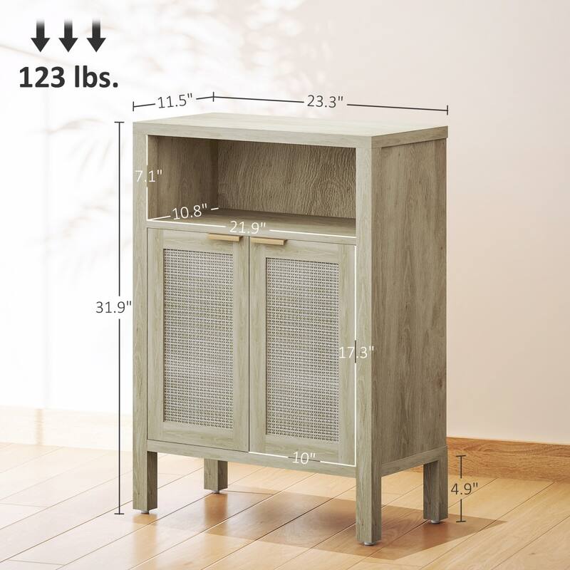23.3" Modern Buffet Cabinet with Adjustable Shelf