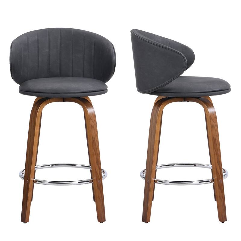 26 Inch Bentwood Bar Stools Swivel Counter Height Bar Stools