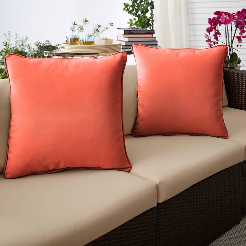Coral Corded Indoor/ Outdoor Pillow Set