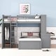 preview thumbnail 2 of 7, Full Loft Bed with Twin Stand-alone bed, Shelves,Desk,and Wardrobe-Gray