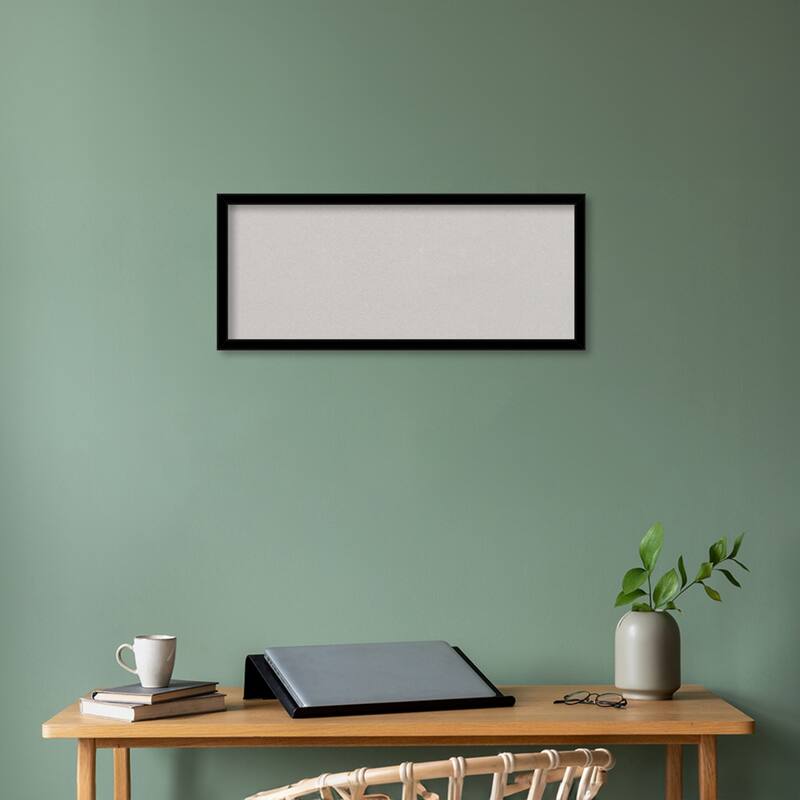 Jet Black Framed Grey Corkboard Bulletin Board