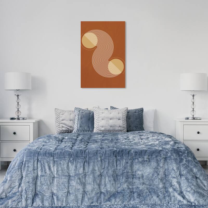 Wynwood Studio Canvas Abstract Graphic Planets Moving Brown and Modern & Contemporary Wall Art Canvas Print